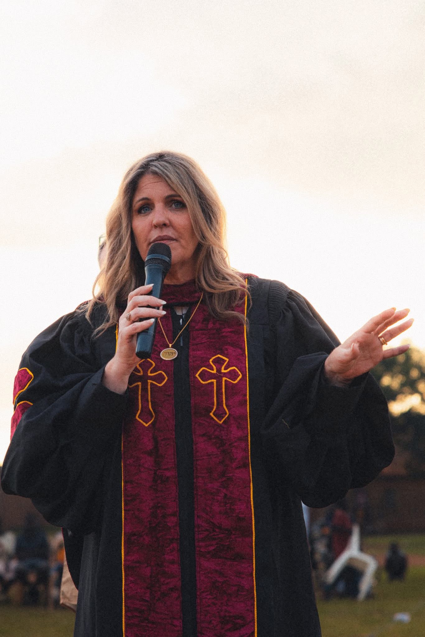 Angela Stress preaching during a Pursuant School of Ministry commissioning service