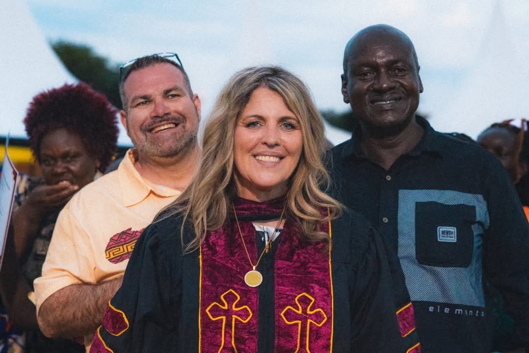 Angela and Eddie Stress with an international Pursuant School of Ministry leader